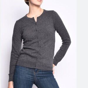 Aritzia Talula Babaton 100% Cashmere Cardigan Sweater Button up Crew Neck Grey S